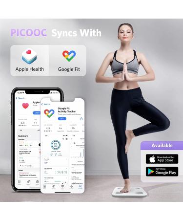 Bluetooth Smart Body Fat Scale with 24 Measurements and Fitness App Sync | High Precision Body Composition Monitor for Weight, BMI, Muscle Mass | 400lbs Capacity | White - Buy Online on GoSupps.com