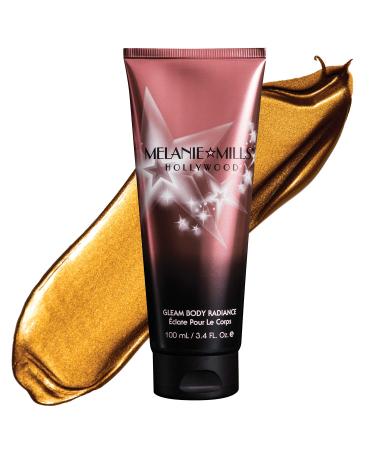 Melanie Mills Hollywood Gleam Body Radiance All In One Makeup  Moisturizer & Glow For Face & Body - Bronze Gold  3.4 fl.oz.