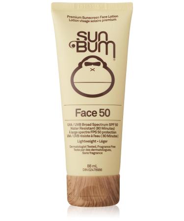 Sun Bum original spf 50 Sunscreen Face Lotion | Vegan and Reef friendly (Octinoxate & Oxybenzone Free) Broad Spectrum Fragrance-Free Moisturizing Uva/uvb Sunscreen with Vitamin E |3 Oz 3 ounces