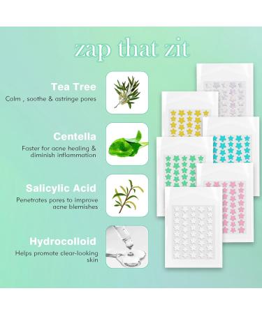 Star Pimple Patches - 240 Hydrocolloid Acne Dots with Tea Tree Oil | 3 Sizes & 6 Colors for Blemish Relief - Buy Online on GoSupps.com