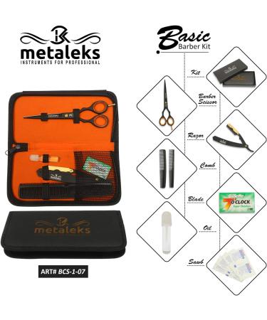 Metalks Hair Clipper Set - Professional Personal Hairdresser Kit with Scissors Razors Blades Combs & Oil - Stainless Steel Gift Case - Buy Online on GoSupps.com
