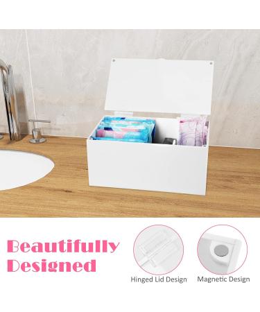 Chengfu Acrylic Magnetic Sanitary Napkin Container - Women's Bathroom Pad Holder for Period Use - White - Buy Online on GoSupps.com