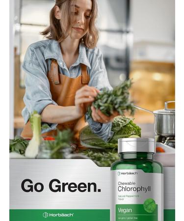 Chlorophyll Tablets 300 Chewables - Natural Peppermint Flavor, Vegan, Non-GMO, Gluten Free by Horbaach - Buy Online on GoSupps.com