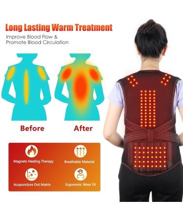 Self-Heating Magnetic Therapy Vest Back Brace Back Support Lumbar Decompression Belt For Middle Aged Elderly Men Women Keeping Warm Spine Shoulder Pain Relief (Color : Black Size : L) lofty ambition Black L - Buy Online on GoSupps.com