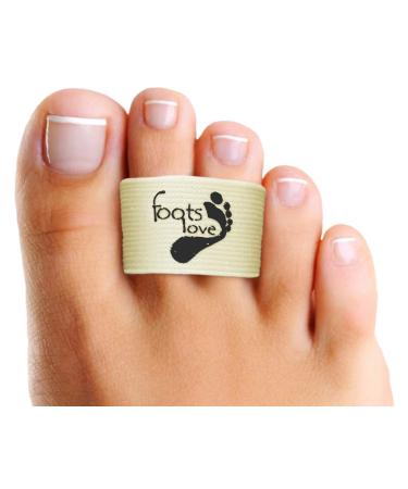 Foots Love - Broken Toe Splints. Crooked Toe Separator Hammer Toe Straightener Wraps. The Only Copper Align, Protect & Heal Brace. Even Better Now With No Slip ! Tan