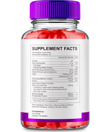 Rapid Ripped Max Keto ACV Gummies - 1000MG Extra Strength All Natural Apple Cider Vinegar & Vitamin B12 - 2 Pack Reviews - Buy Online on GoSupps.com