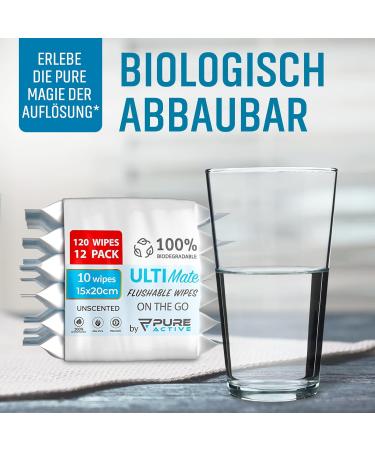 Moist Toilet Paper - 120 Biodegradable Wet Wipes | Alcohol-Free & Aloe Vera Enriched | Flushable 15x20cm - Buy Online on GoSupps.com