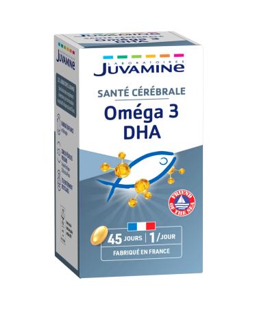 JUVAMINE - Om ga 3 - DHA - Sant C r brale - Sant des yeux - Nutriments Essentiels - Compl ments Alimentaires - Friends of the Sea - 45 capsules - Fabriqu en France 45 Unit (Lot de 1)