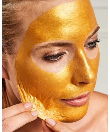 AM99 Gold Mask Gel Collagen Facial Masks  Gold Face Mask Vegan  24k Gold Treatment Mask Deep Moisturizing Facial for Anti-Aging Puffiness Skincare AntiWrinkle Tighten Skin & Revitalize Skin - 5pc