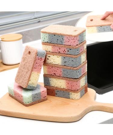 5 Pack Kitchen Sponges Double Sided Scouring Pad Wipe Dishwashing Sponges Cloth for Easy Dishwashing 5pcs - Buy Online on GoSupps.com