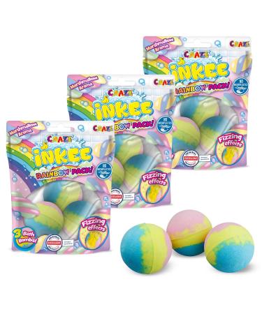 Inkee Rainbow |9x children bombs rainbow bathing balls with different layers of paint and marshmallow fragrance with almond oil 9x rainbow swimming bombs - Buy Online on GoSupps.com