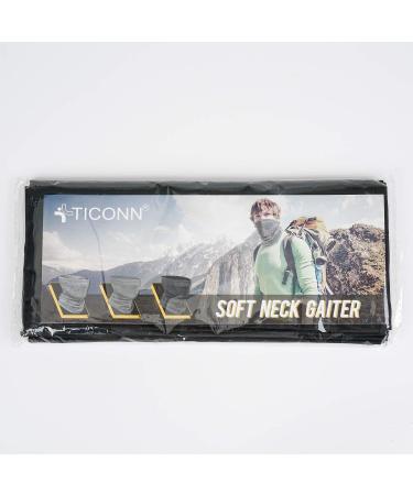 TICONN Black Neck Gaiter Face Cover - Breathable Sun & Wind-Proof for Skiing, Fishing, Hiking & Cycling - Buy Online on GoSupps.com