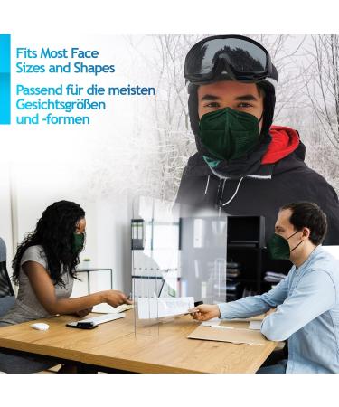 Virshields FFP2 Mundsprung Mask - 5 Layers PFE 94% VFE 99.99% EN 149 Certified Dark Green - 1000 Pack Protective Breathing Half Mask | International Shipping Available - Buy Online on GoSupps.com