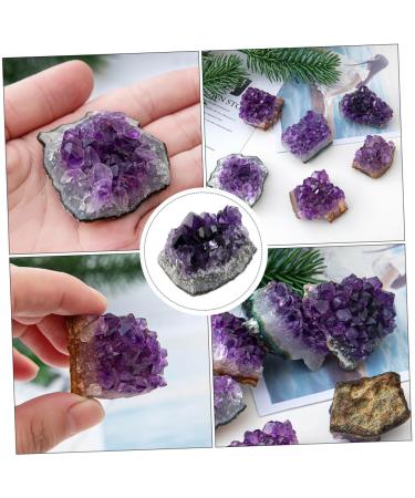 PRETYZOOM Purple Ornament 2pcs Amethyst Cluster Chips Rock Amethyst Gravel Geode Natural Crystal Adornment Irregular Fluorite - Buy Online on GoSupps.com