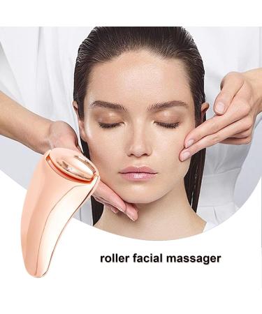 Manual Face Roller Metal Face Massager Lifting Roller Women Skin Care Beauty Rolling Tool For Massaging Neck Chin Eyes Cheekbones Nose Rose Gold Scraping Board + Rose Gold Roller - Buy Online on GoSupps.com