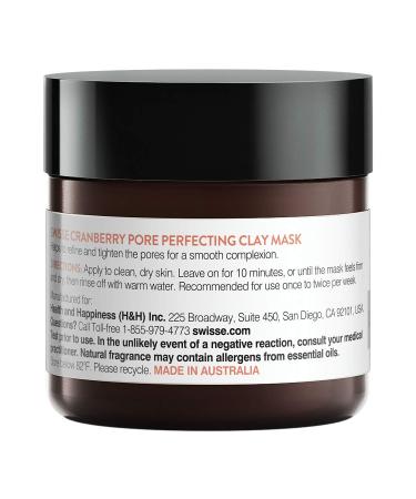 Swisse Skincare Cranberry Pore Perfecting Clay Mask 2.47 oz | Deep Cleanse & Refine Pores - Buy Online on GoSupps.com