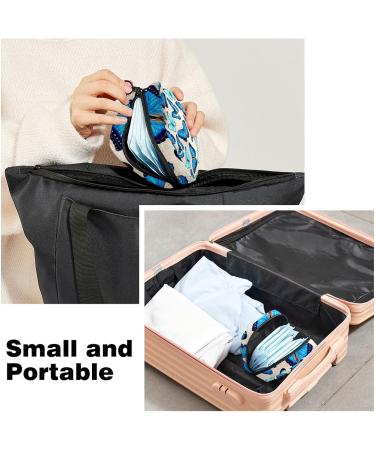 Blue Butterfly Print Menstrual Cup & Pad Storage Bag - Portable Sanitary Napkin Pouch - Color 8 - Buy Online on GoSupps.com