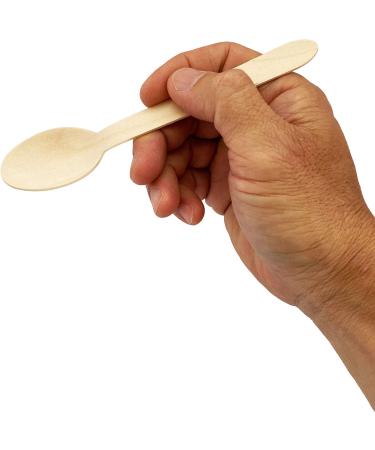 KingSeal Disposable Birch Wood Cutlery Spoons 6.25 Inch - 100 Count Pack | Biodegradable & Earth Friendly - Buy Online on GoSupps.com