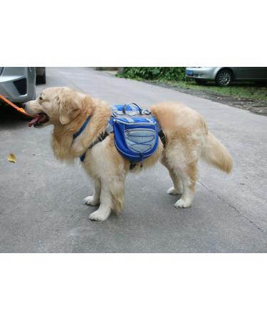 XIAOYU Dog Backpack - Adjustable Saddle Bag Harness Carrier for Travel Hiking & Camping - Blue - LL Blue - Buy Online on GoSupps.com
