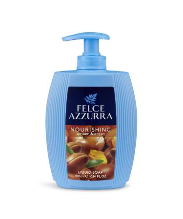Felce Azzurra Amber And Argan - Nourishing Essence Liquid Soap - Formula Rich In Argan Extract - Gently Cleanses The Skin - Respects Its Natural Balance - Suitable For Hands And Face - 10.14 Oz