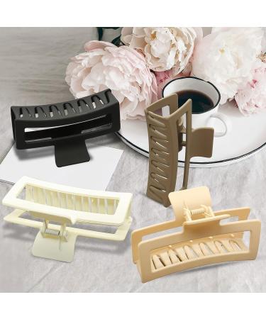 4 Pcs Extra Large Claw Clips for Thick Hair - Non-slip Jumbo Hair Clips for Curly Hair - Strong Hold Rectangle Claw Clip - Buy Online on GoSupps.com