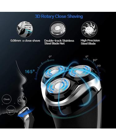 ROAMAN Men's Electric Razor - Rechargeable Corded/Cordless Shaver with Pop-up Trimmer - Wet Dry IPX7 Waterproof - Wall Adapter - Black - Buy Online on GoSupps.com