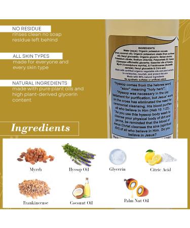 BIBLE N Beautyoils Cleanse Me With Hyssop Natural Hair and Body Wash Organic Hyssop Infused Shampoo and Body Wash for Nourishing and Refreshing Hair & Body Cleansing (Myrrh and Frankincense) - Buy Online on GoSupps.com