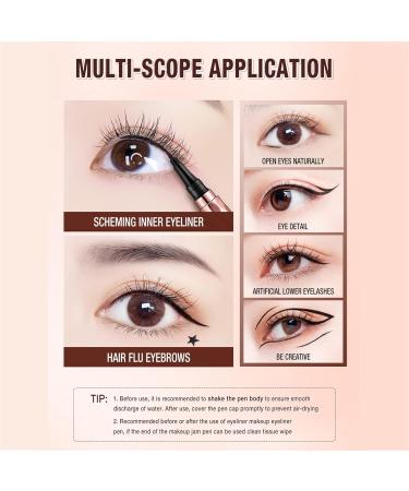 Sharp-Line Eye Makeup Waterproof Smudgeproof Longwearing-Liquid Eyeliner Pen Sweatproof Eye Liner Cat-Eye Makeup Pencil - Buy Online on GoSupps.com