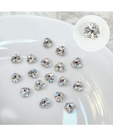 FEIlei 10Pcs Flatback Glass Nails Rhinestones Nail Art Decoration Manicure Accessory