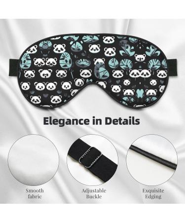 Black and White Panda Face Eye Mask | Soft Elastic & Adjustable Sleeping Mask for Men & Women | Comfortable Nighttime Sleep Aid - Buy Online on GoSupps.com