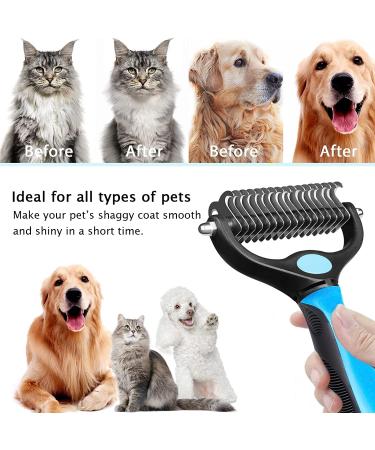 Zukent Double Sided Dematting Comb | Deshedding & Detangling Tool for Pets | Removes Loose Hair, Knots & Mats - Buy Online on GoSupps.com