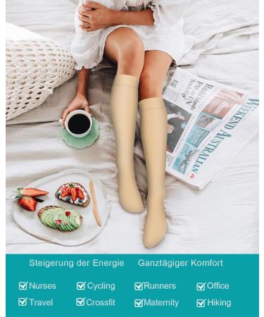 Blongw Compression Stockings for Men - 6 Pairs Knee Support Socks for Sports Travel Running & Cycling | A3 Assorted S-M - Buy Online on GoSupps.com