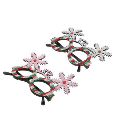 HOMSFOU 2 Pcs New Year Decoration Glasses Christmas Party Sunglasses Xmas Party Favors 2022 Novelty Eyewear Xmas Snowflake Eyeglass Snowflake Eyewear Plastic Cosplay Accessories Child