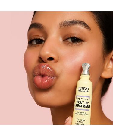 KISS NEW YORK Peptide Lip Treatment Hydrating & Non-Sticky Tinted Plumping Balm Shea Butter Castor Oil & Squalane Reduces Look of Fine Lines Fuller Lips with Cooling Metal Tip (Salted Caramel) Salted Caramel 0.46 Ounce - Buy Online on GoSupps.com