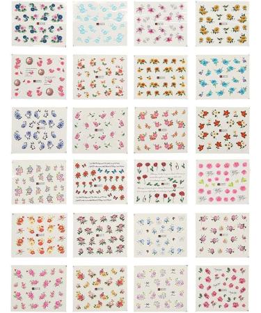 DIY Decals- 50 Sheets Mixed Flower Butterfly Cartoon Nail Art Water Transfer Sticker Nail DIY Decals(BLE) - Buy Online on GoSupps.com