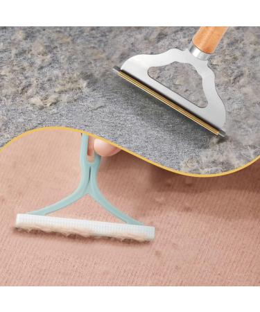 2pcs Fabric Shaver Set with Metal Carpet Lint Scraper & Reusable Lint Remover Brush - Pet Hair Removal for Furniture, Clothes, Couch - Buy Online on GoSupps.com