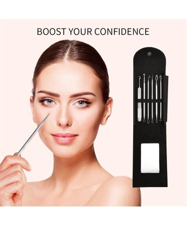 Acne Needle 6 in 1 Acne Blackhead Remover Needle Tools Set Blackhead Tweezer Pimple Extractor Stainless Steel Blackspot Removal (Color : Silver) - Buy Online on GoSupps.com