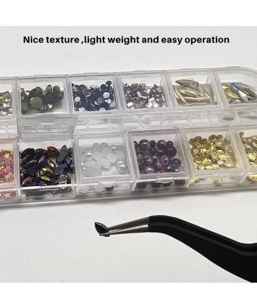 2 PCS Nail Art Tweezers Set - Straight and Curved Tip Rhinestone Stickers Picker Tweezers for Craft & Makeup - Black - Buy Online on GoSupps.com