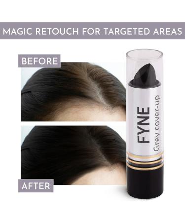 FYNE Root Touch Up Cover Stick - Pack of 4 - Instant Jet BlackGrey Hair Cover Up - Magic Retouch Temporary Hair Colour for Men & Women Jet Black stick 4 - Buy Online on GoSupps.com