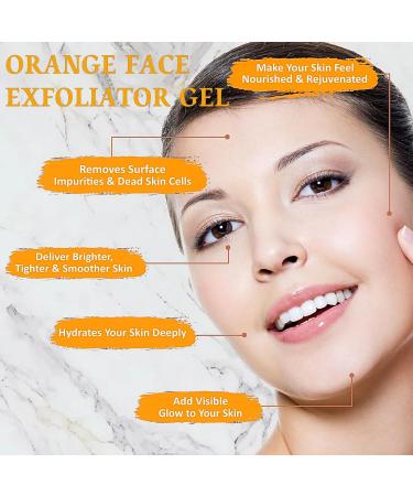 Orange Face Exfoliator Gel Vitamin C Facial Scrub Gel Acne Exfoliating Face Scrub Orange Pore Facial Scrub Remove Blackhead & Smooth Skin Tone Facial Scrub Exfoliator for Brightening Skin - Buy Online on GoSupps.com