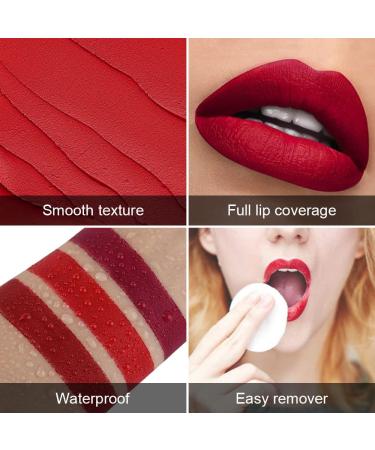 3Pcs Long-Lasting Smudge-Proof Matte Velvet Lipstick Set in Deep Ruby & Bright Red | Makeup Set for Women - Buy Online on GoSupps.com