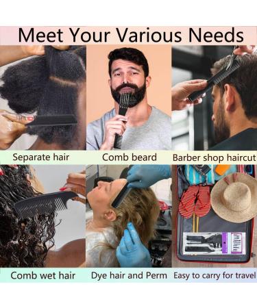 10Pcs Hairdressing Comb Set Hair Styling Kit Professional Barber Gift Black Colour Set Portable Set Hair Care for Men & Women - Buy Online on GoSupps.com