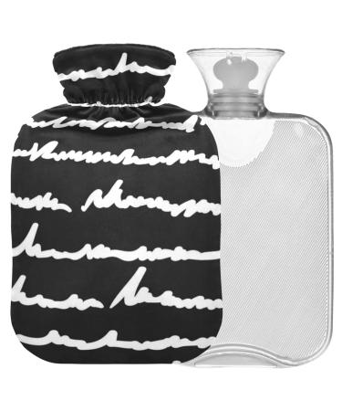 Naanle stripes hot water bottle with cover transparent hot water bottle 1L heat bottle for bed handfoot warmer pain relief heat and cold therapy winter