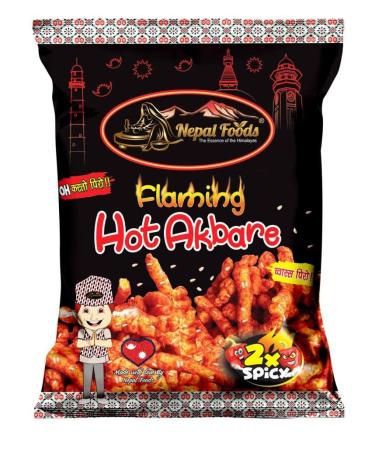 Flaming Hot Akbare 2x Spicy (Pack of 3) crisps by Nepal Foods