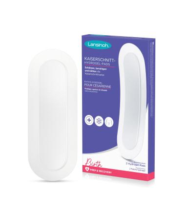 Lansinoh Caesarean section Hydrogel Pads - Protect calm & cool the caesarean section scars - scarred patch for caesarean section scar care - 2 pieces