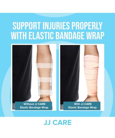 JJ CARE Elastic Bandage Wrap (Pack of 6) - 3" & 6" Compression Bandages with Clips for Ankle Wrist Foot | Durable & Reusable Shipping Worldwide - Buy Online on GoSupps.com