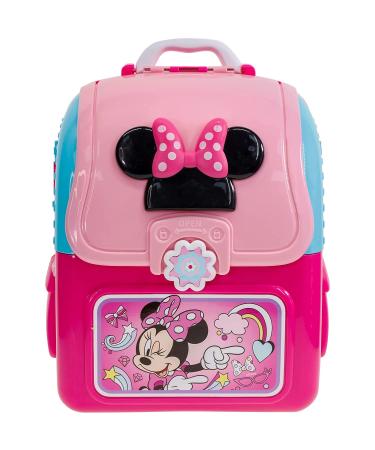 Disney Minnie Mouse - Townley Girl Cosmetic Backpack Vanity Makeup Set Includes Hair Bow, Nail Polish, Glitter, Nail File and more! for Kids Girls, Ages 3+ perfect for Parties, Sleepovers & Makeovers