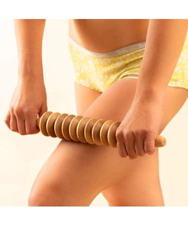 Tuuli Accessories Anti Cellulite Massage Disk Massager Massage Roller Roller with Handle Maderotherapy Made of Wood - Buy Online on GoSupps.com