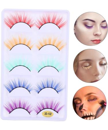 minkissy 5 Pairs Fake Eyelashes Natural Fake Lashes Eyelashes Halloween Eyelashes Eyelashes Dramatic Colorful Fake Eyelashes False Eyelashes Makeup Eyelashes Artificial Eyelashes - Buy Online on GoSupps.com