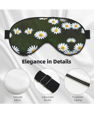 Wild White Daisy Flower Sleep Mask | Adjustable & Breathable Eye Mask for Ultimate Comfort | International Shipping Available - Buy Online on GoSupps.com